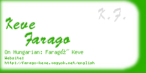 keve farago business card